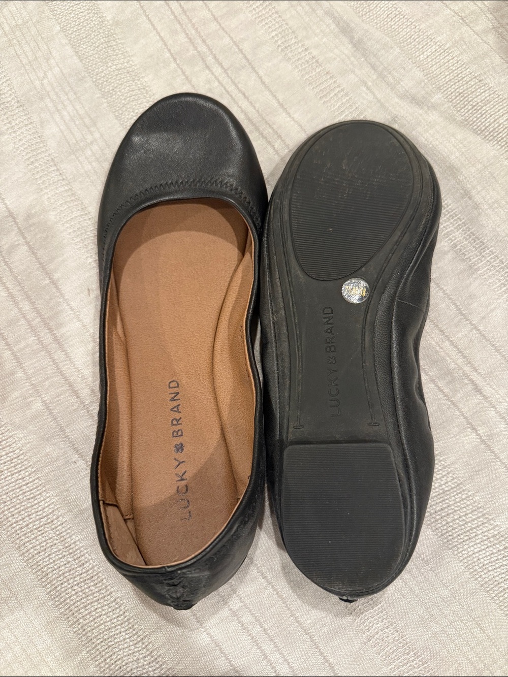 Lucky Brand Black Leather Ballet Flats